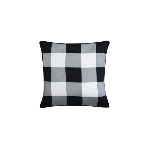 Edie Home Edie Home EAH079BK555998 20 x 20 in. Outdoor Gingham Decorative Pillow; Black EAH079BK555998